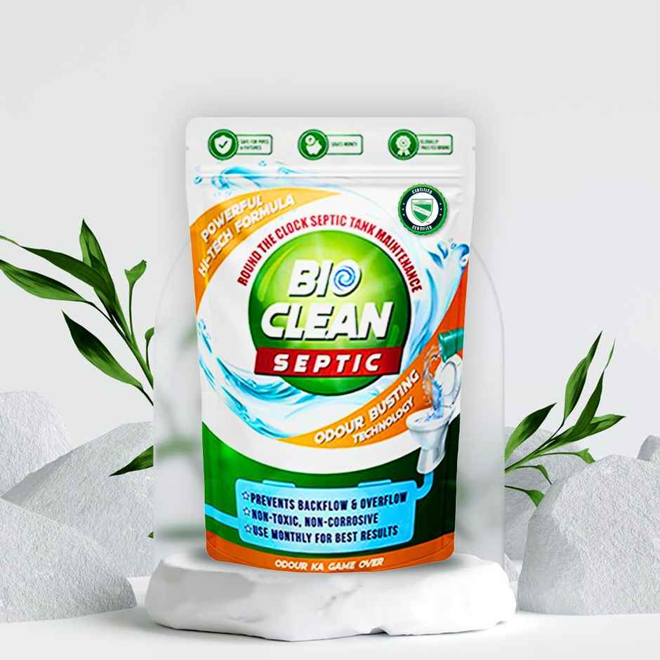 Bioclean Septic Tank Cleaner Powder Odour Remover | Prevents Backflow and Overflow