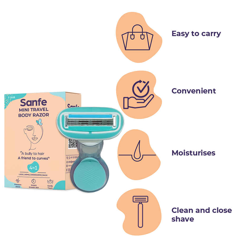 Sanfe Mini Body Razor For Women'S Hair Removal 5-Blade Precision Smooth & Hassle-Free Shaving