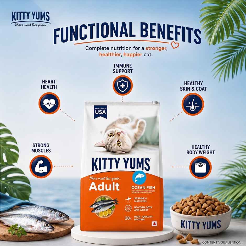 Kitty Yums Adult Cat Dry Food Ocean Fish