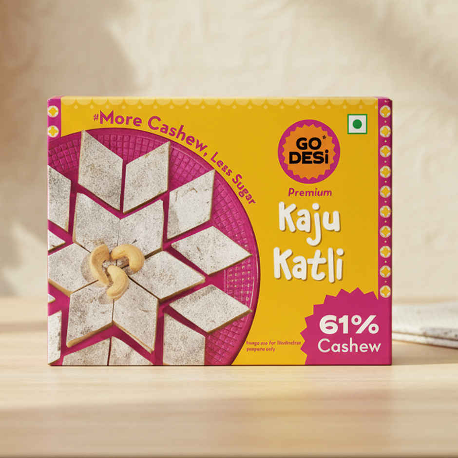 GO DESi Premium Kaju Katli | 61% Cashew | Burfi | Kaju Katri