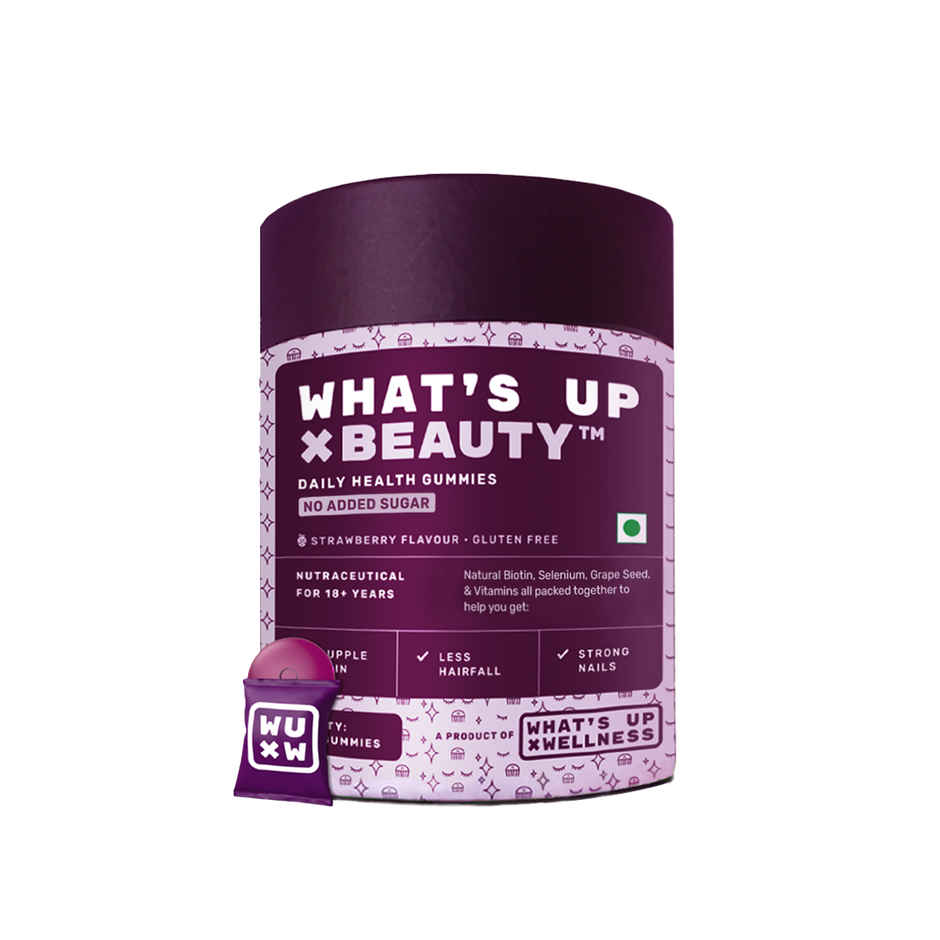 What's Up Wellness Natural Biotin Gummies 30 Day Pack (30 Gummies) No Added Sugar