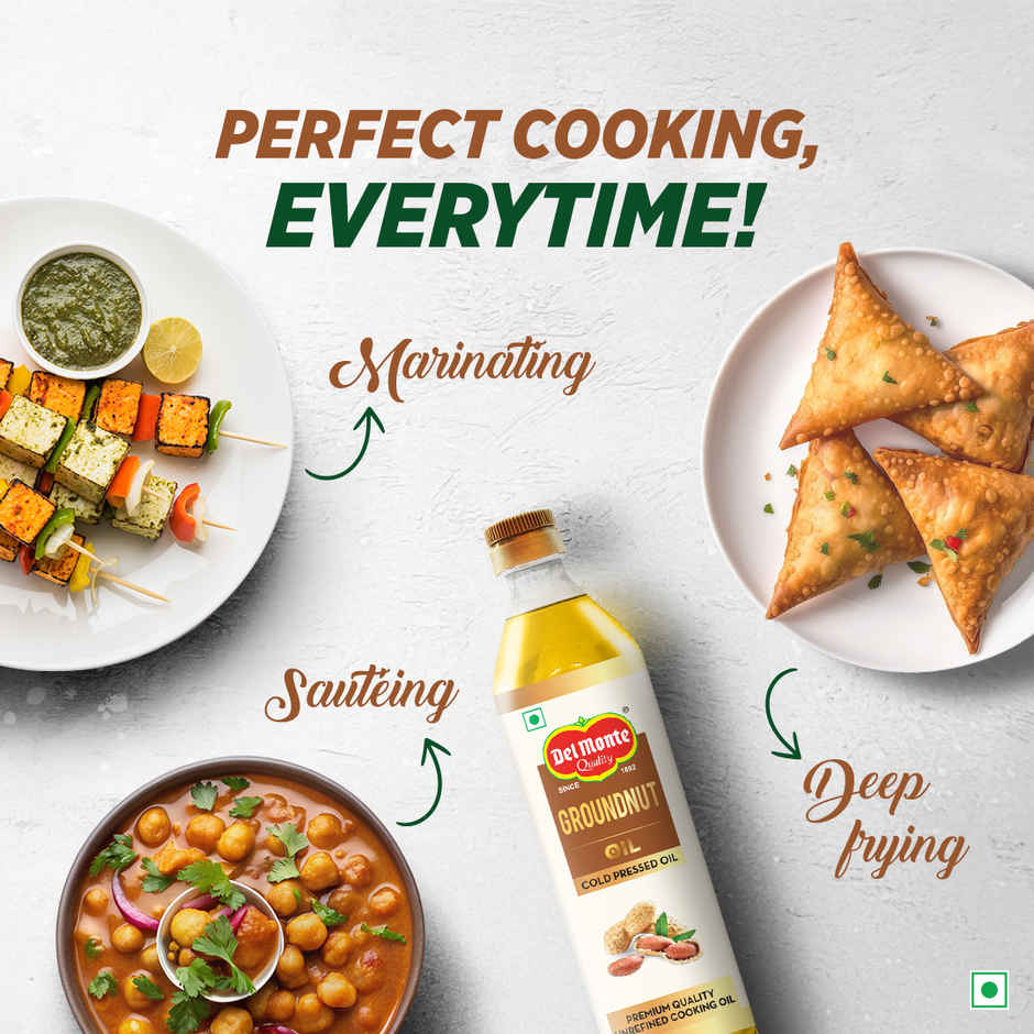 Del Monte Groundnut (Peanut) Cold Pressed Oil | Healthy Cooking Oil