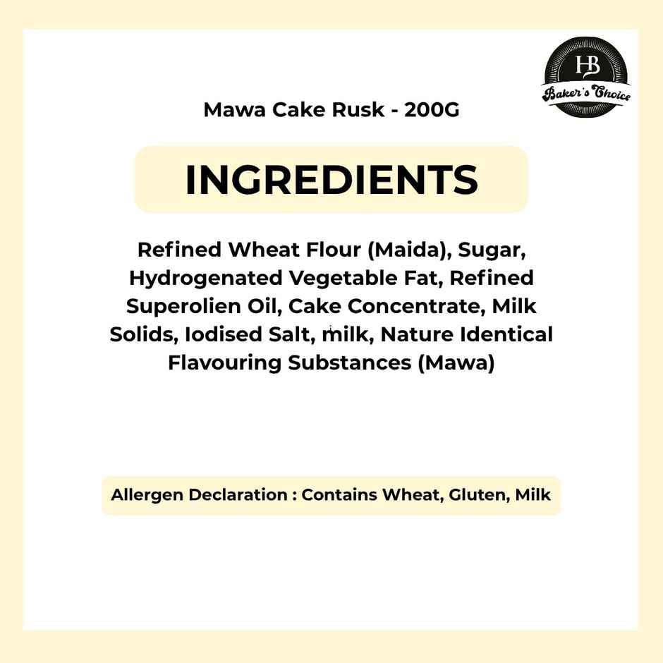 HB Bakers Choice Mawa Cake Rusk