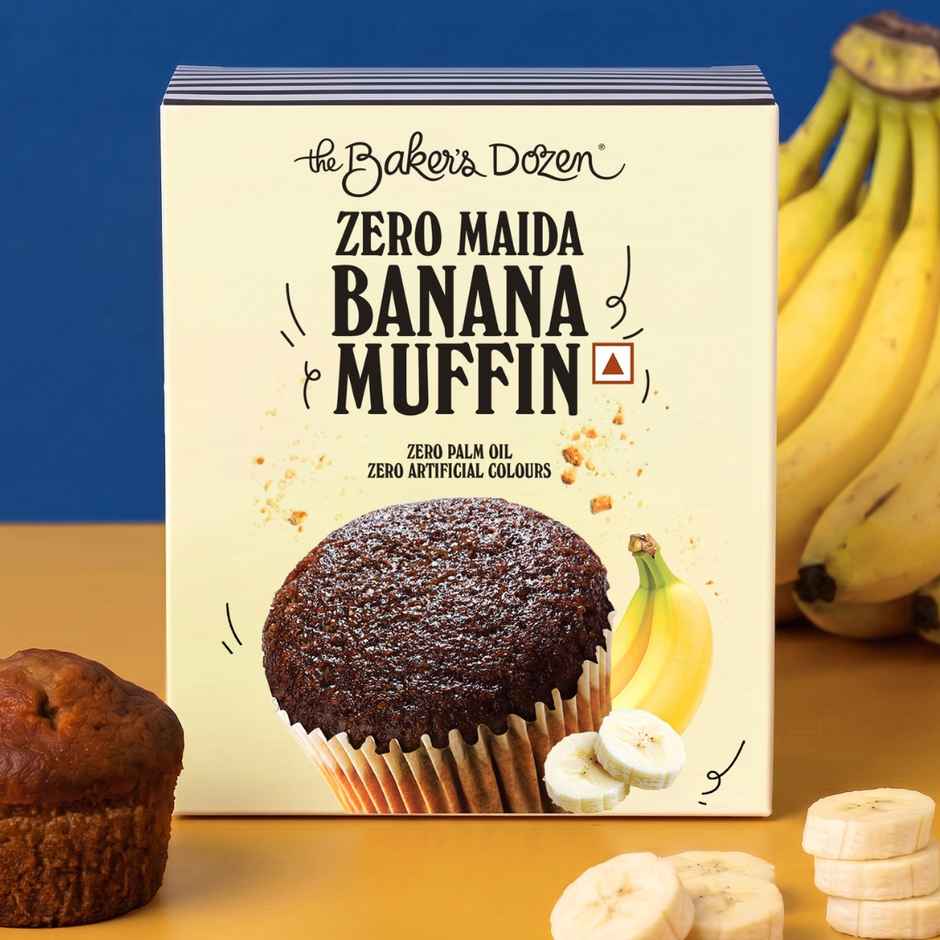 The Baker's Dozen Banana Muffin Zero Maida | Fruit Cake | Bakery Delight