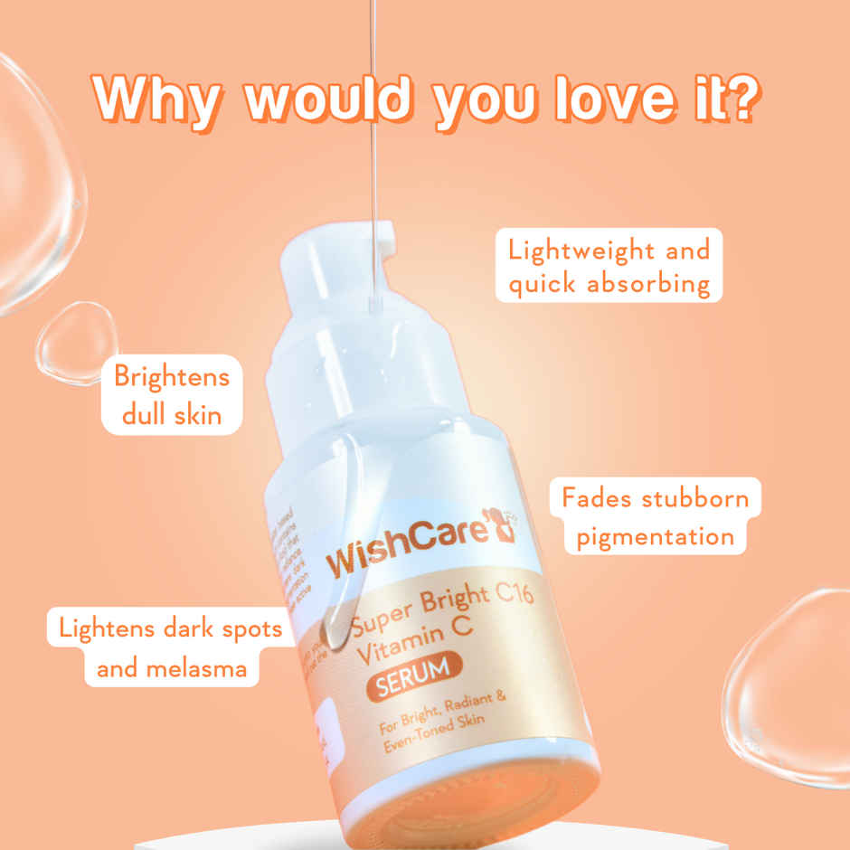 WishCare Super Bright C16 Vitamin C Face Serum | 10% Vitamin C & Niacinamide | Reduces Pigmentation