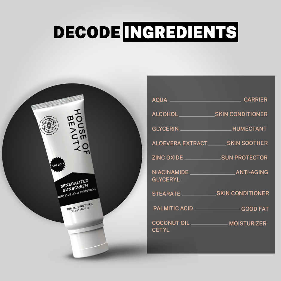House Of Beauty Mineral Sunscreen For Kids & Adults W/T Spf25 & Blue Light Protection