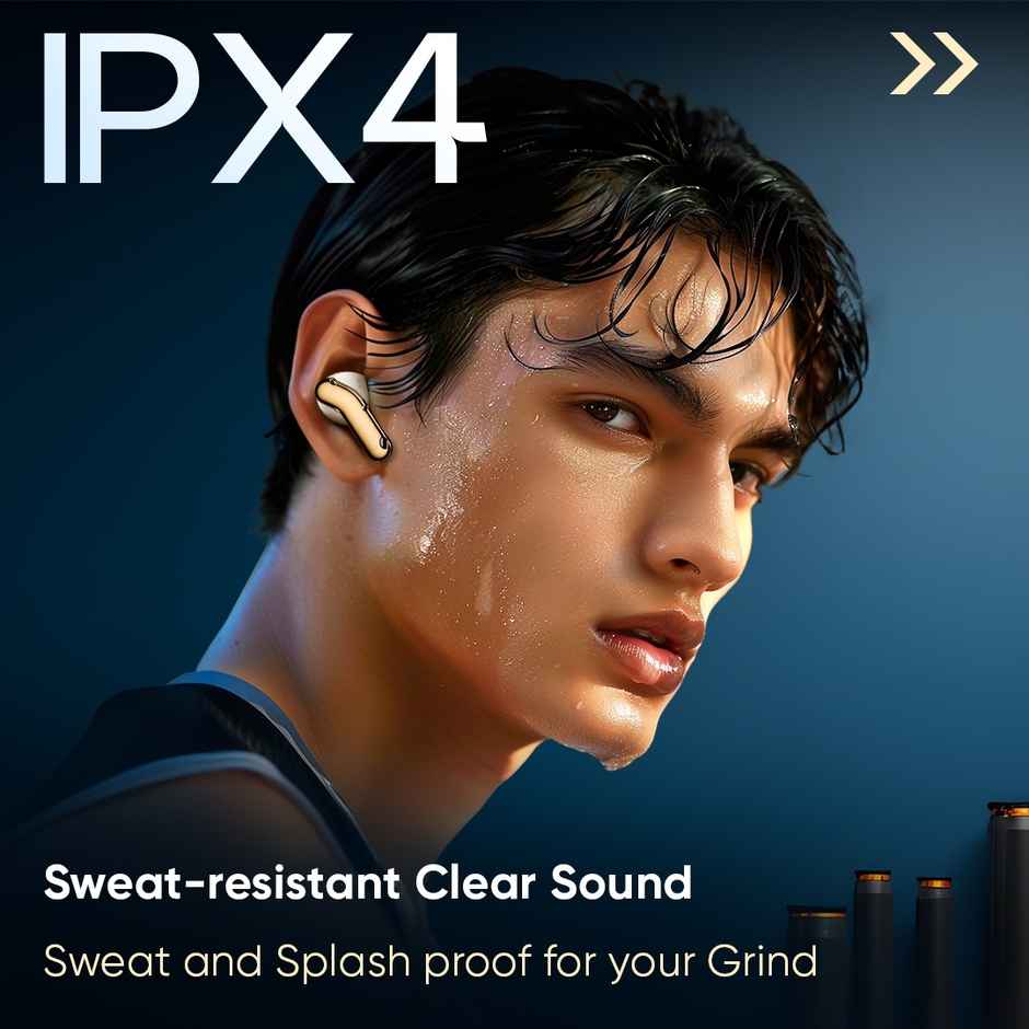 Mivi DuoPods i6 TWS | Engineered for Athletes | 13 mm Bass | 55H Playtime | Beige | True Wireless