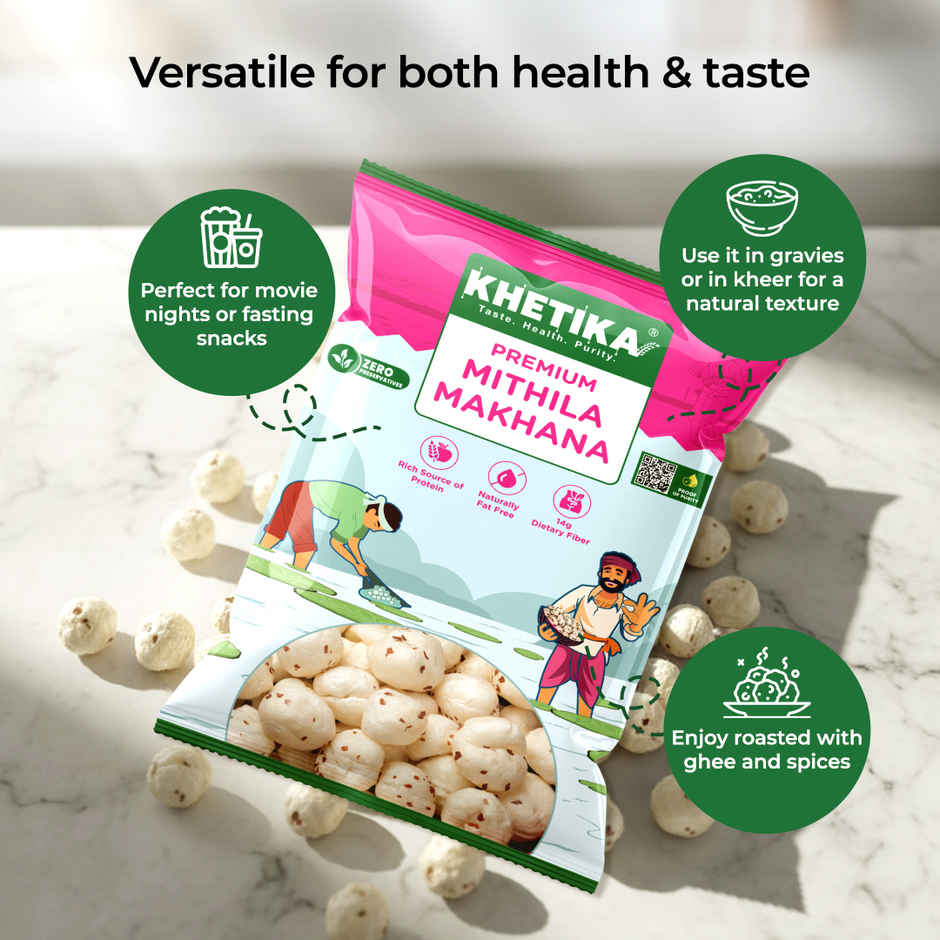 Khetika Mithila Raw Makhana | Fit for Fasting | Rich in Calcium | Zero Preservatives Combo