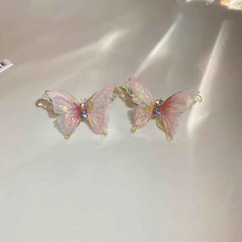Estailo Fashion Butterfly Fantasy Earrings | E0000991 | Pink