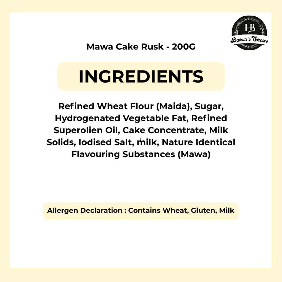 HB Bakers Choice Mawa Cake Rusk