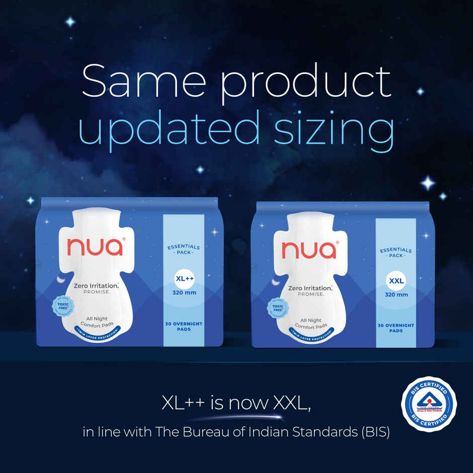 Nua All Night Comfort Sanitary Pads | 30 XXL