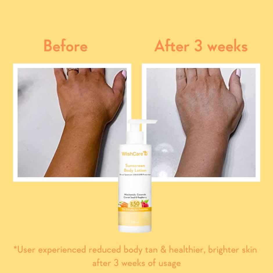 Wishcare Under Arm Roll On Serum With 5% Aha  3% Kojic Acid (50ml) & Wishcare Spf50 Niacinamide Sunscreen Body Lotion With No White Cast (200g) Combo