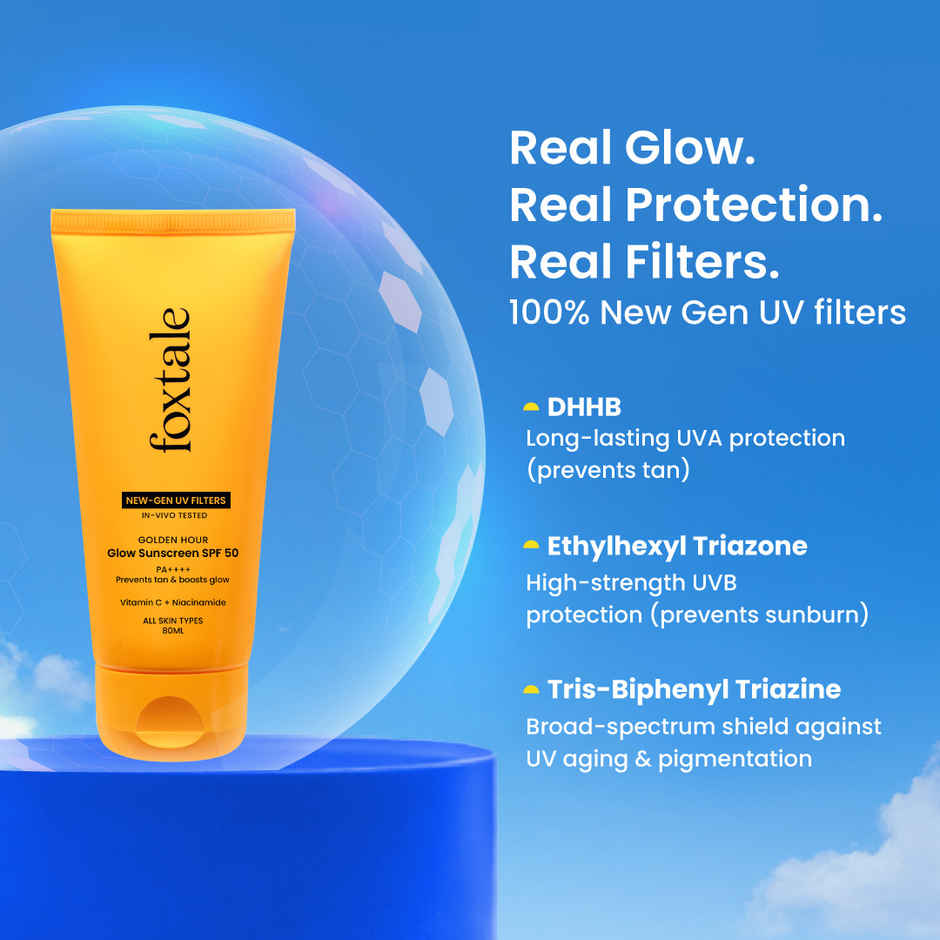 Foxtale Glow Sunscreen SPF50 PA++++ In-Vivo Tested 
