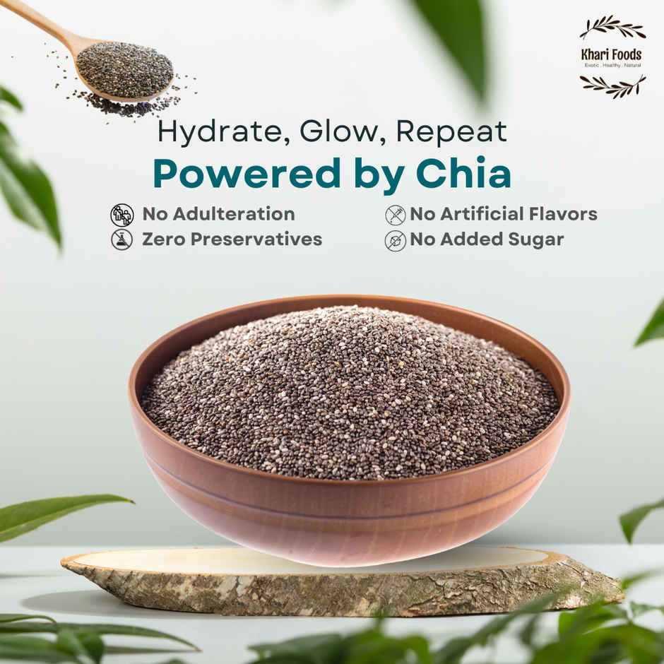 Khari Foods Premium Chia Seeds | Fiber Rich | Omega 3 Fatty Acids