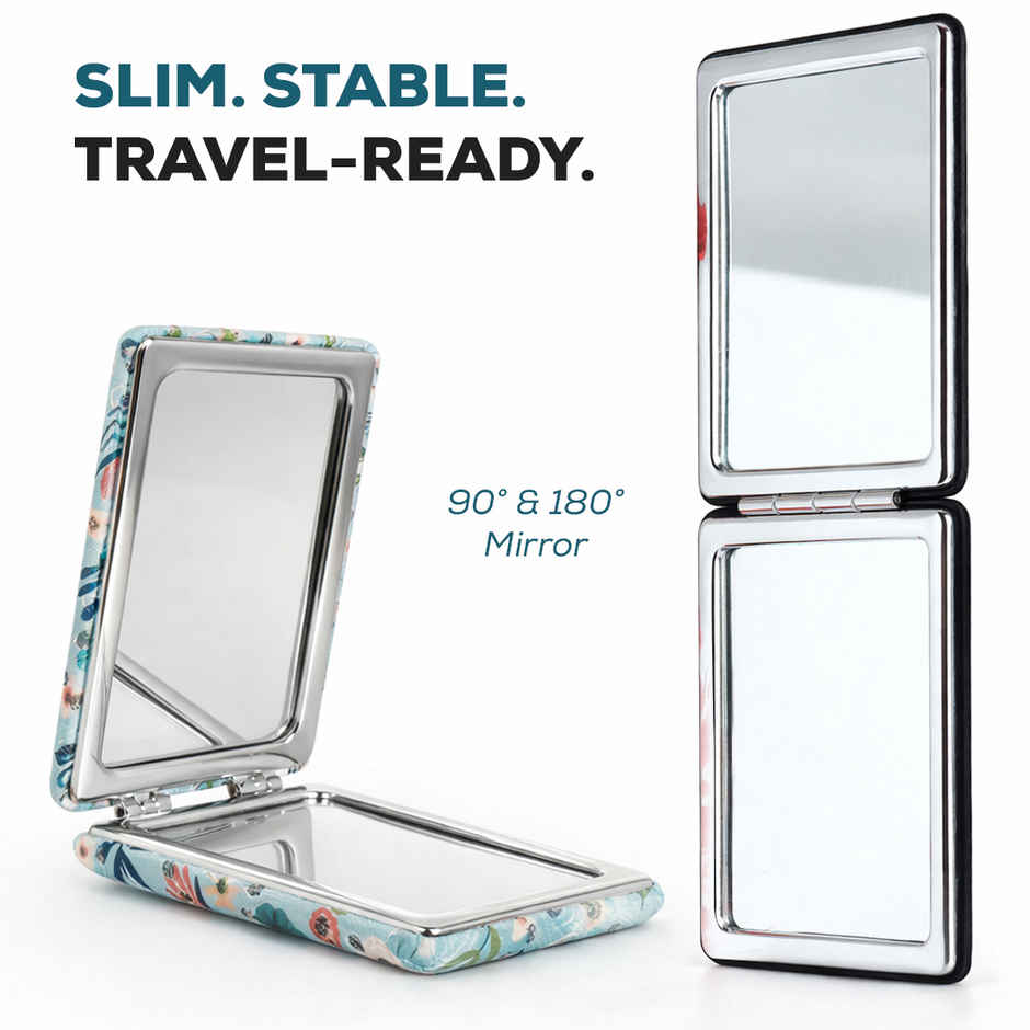 Multibrite Foldable Makeup Mirror | Portable Cosmetic Compact Glass Pocket Mirror with Magnification