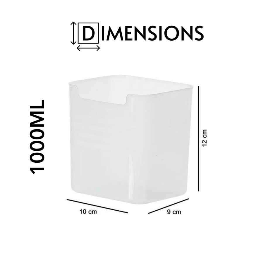 ReeQ Premium Fridge Storage Containers | Clear Plastic, Stackable & Durable - 1 L