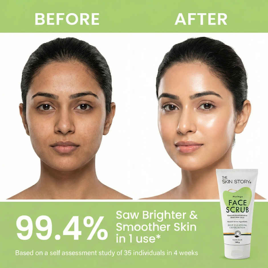 The Skin Story Face Scrub With Moringa Gently Removes Tan Blackheads Whiteheads Dead Skin Cells