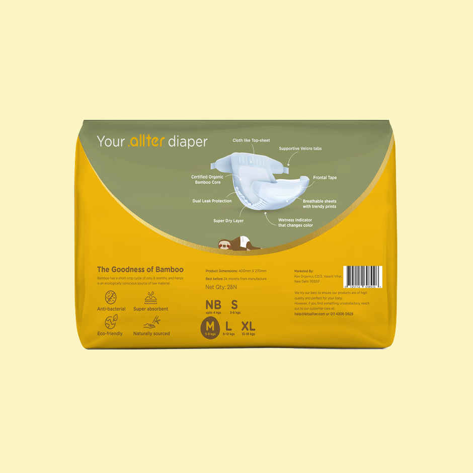 allter Bamboo Diaper | M | 28 pcs