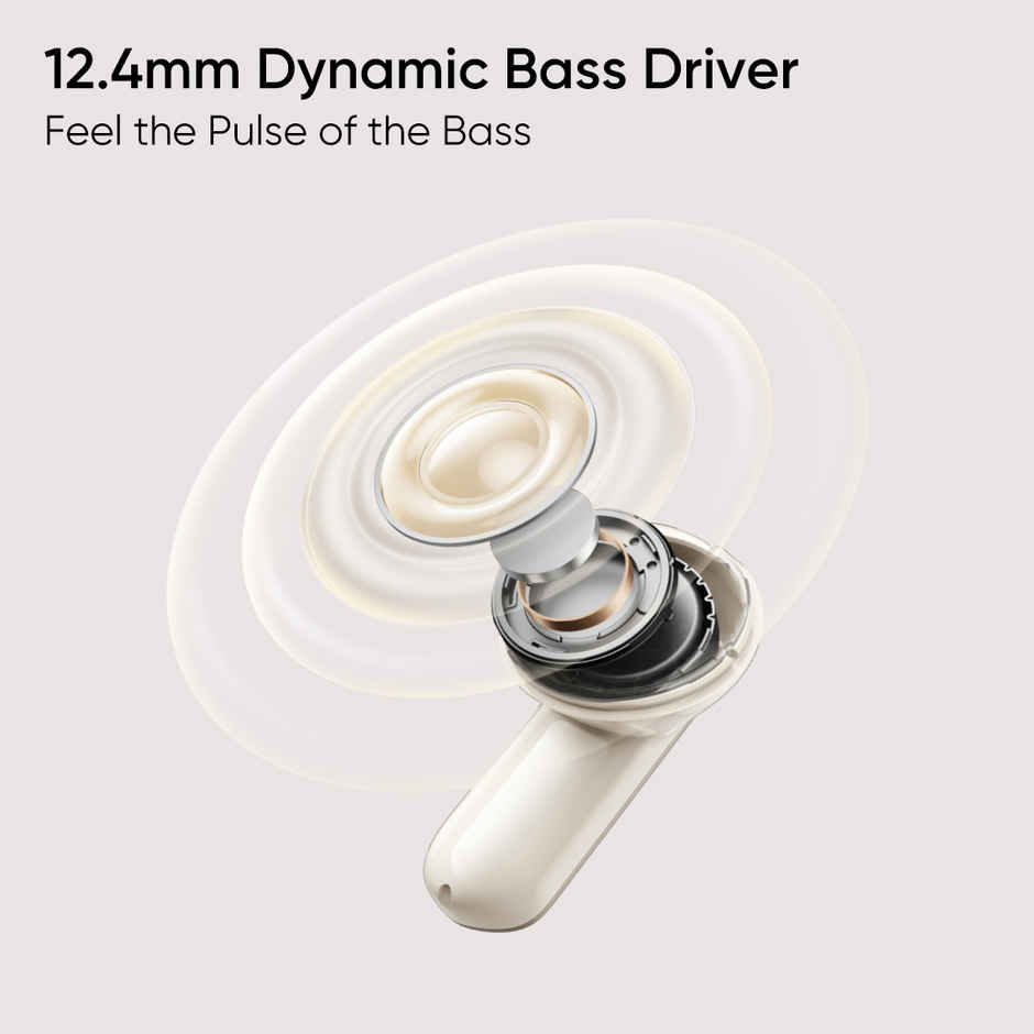 realme Buds Air 7 | 12.4mm Bass, 52H Playtime, 52dB ANC, 6 Mic ENC, Low Latency | Ivory Gold