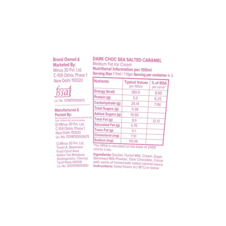 MINUS THIRTY Dark Chocolate Sea Salted Caramel