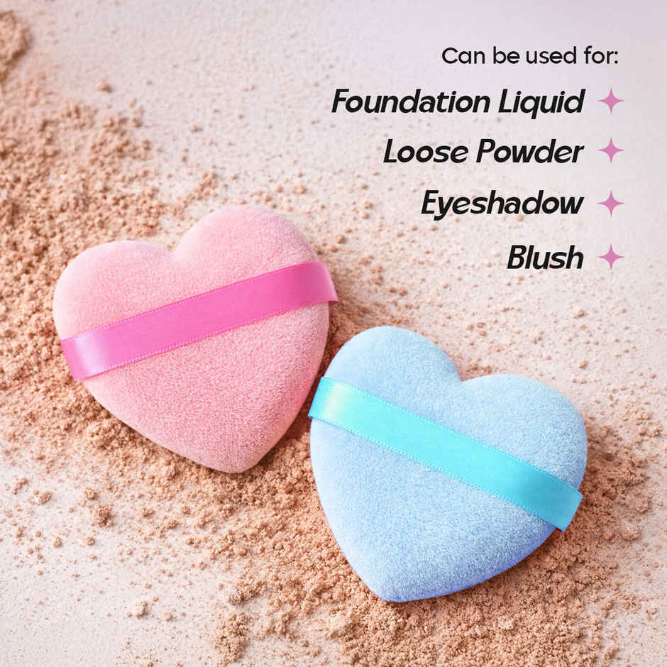 Multibirte Mini Finger Puffs With 2 Heart Blender Sponge for Foundation Concealer & Powder