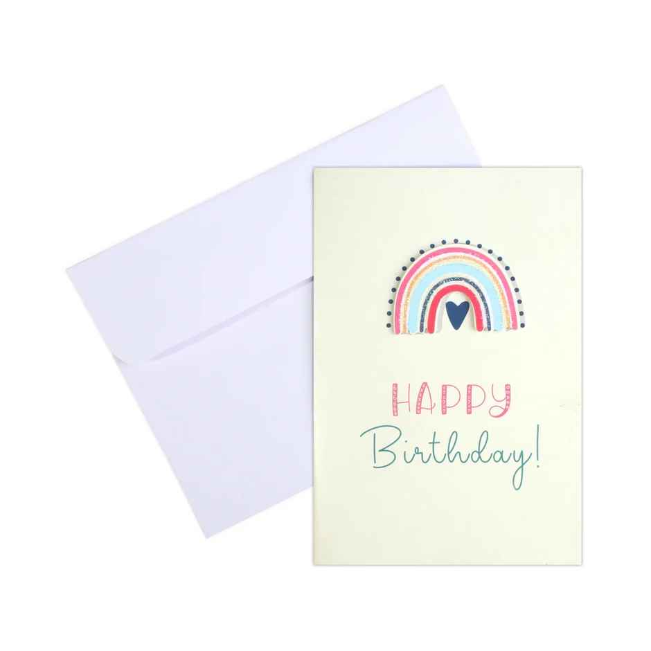 Itsy Bitsy Greeting Card & Envelope Birthday Rainbow 4 x 6 Inch 2 Pc Pb Lb
