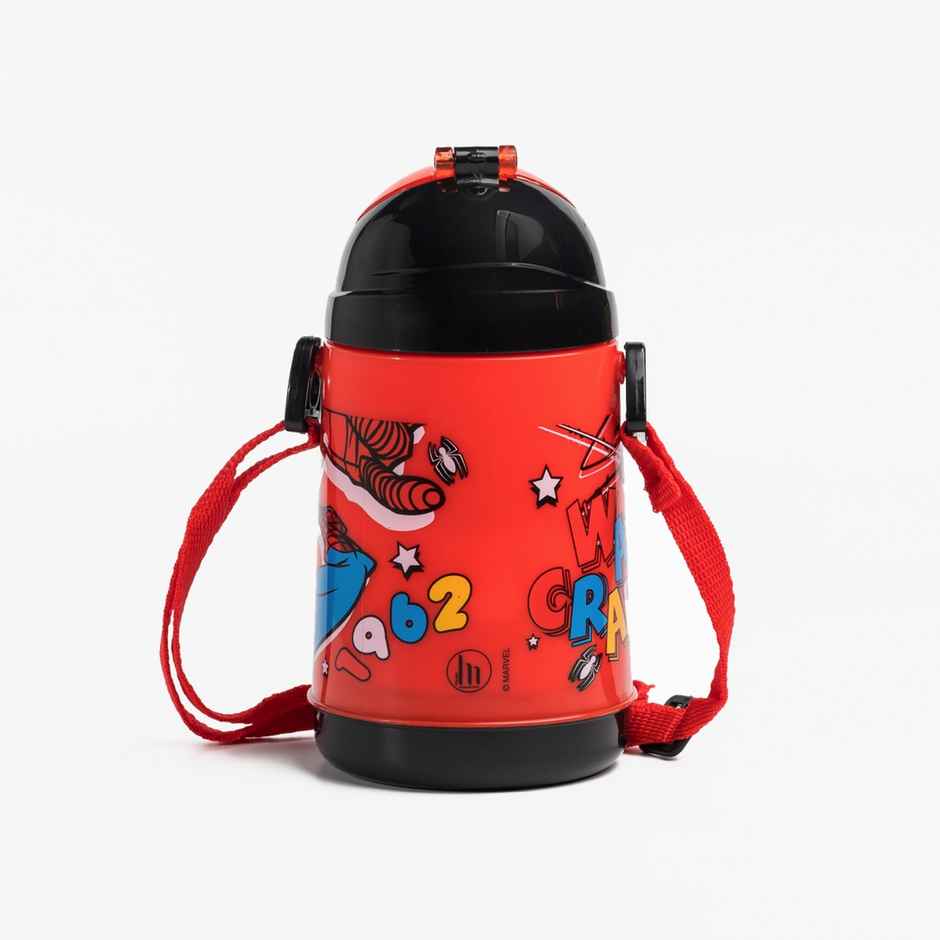 Marvel Spiderman Insulated Straw Sipper Water Bottle.-Hmthsb 00864-Spm - 400ml