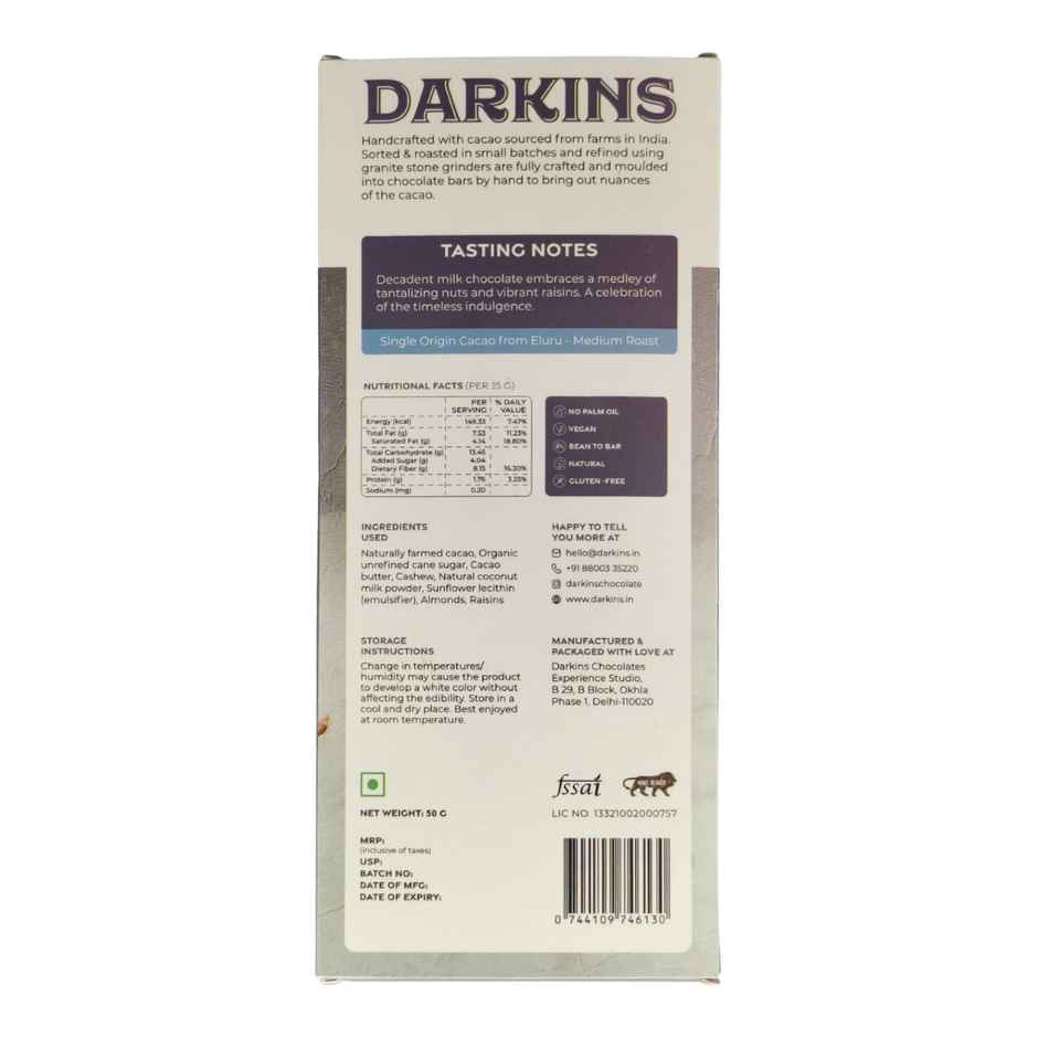 Darkins Indian Artisanal Fruit & Nut Chocolate | Vegan Mylk