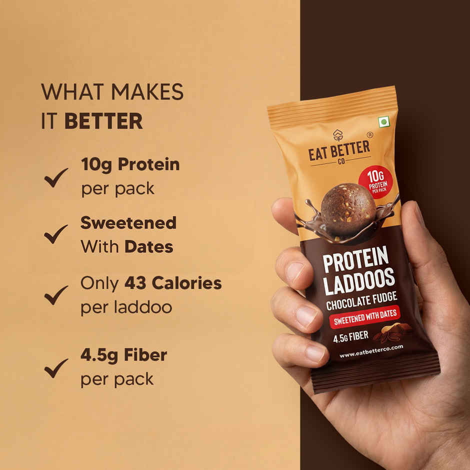 Eat Better Co Protein Laddu | Chocolate Fudge
