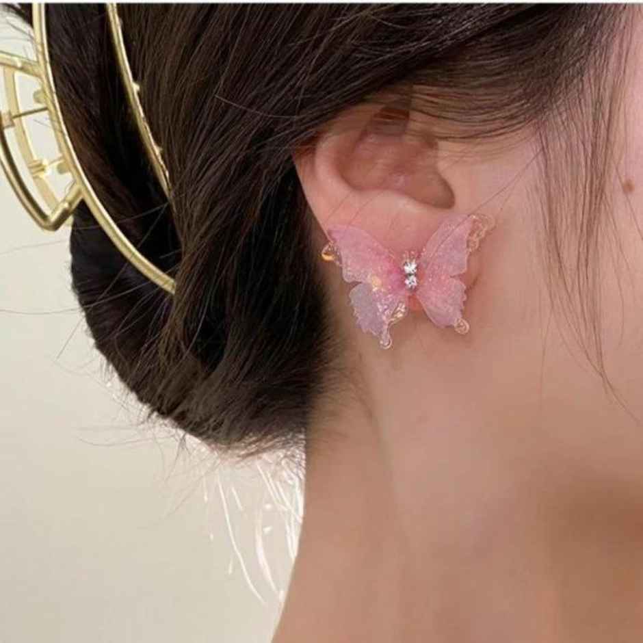 Estailo Fashion Butterfly Fantasy Earrings | E0000991 | Pink