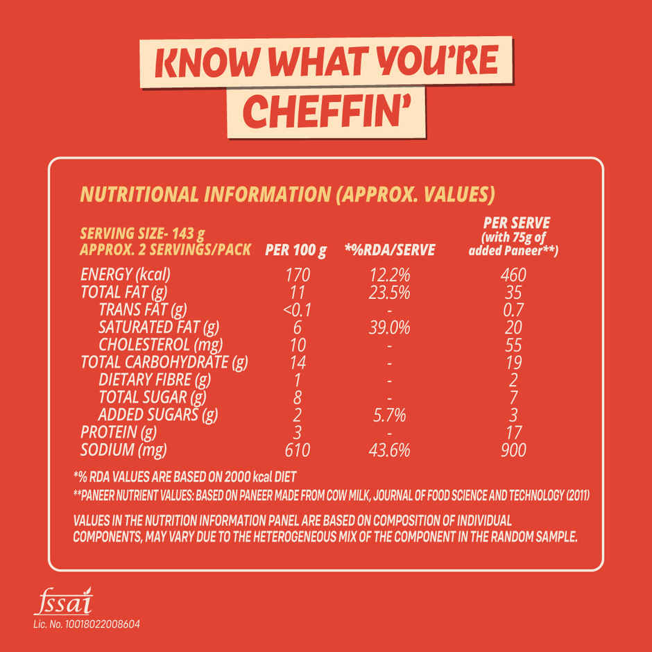 Cheffin Shahi Paneer Kit