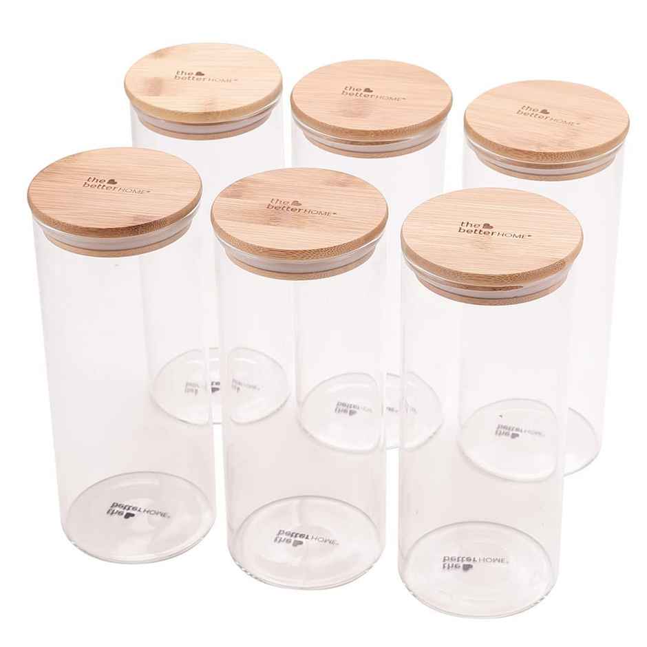 The Better Home Borosilicate Jars 1000Ml (Pack Of 6)