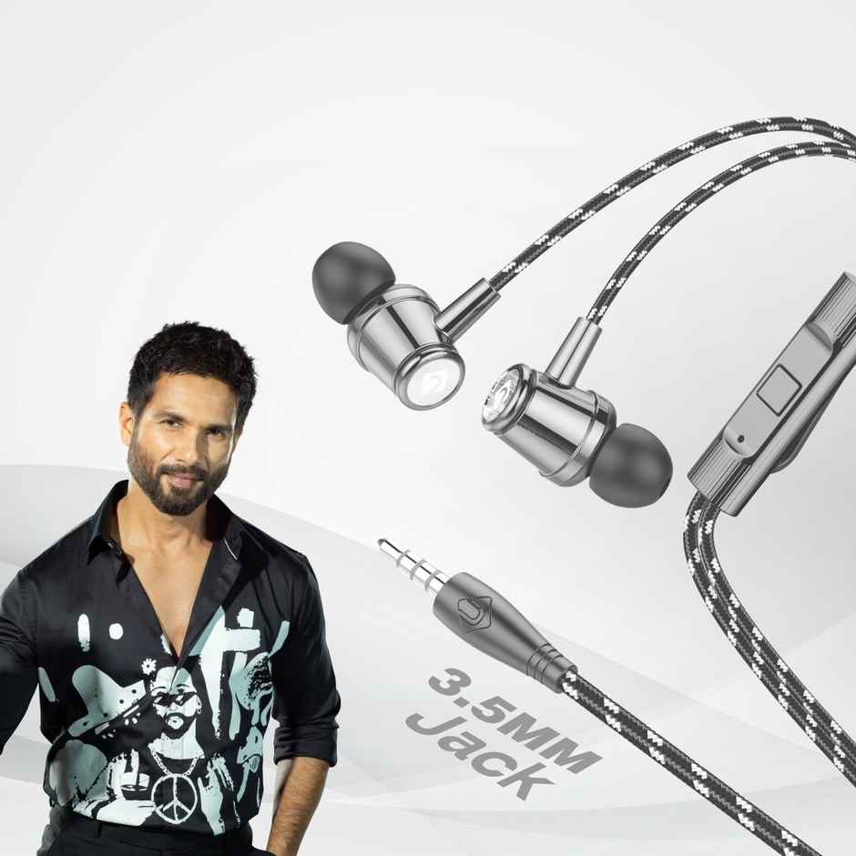 U&i Clash Wired Earphone with Magnet Buds | 1.2m Braided Cord | Silver