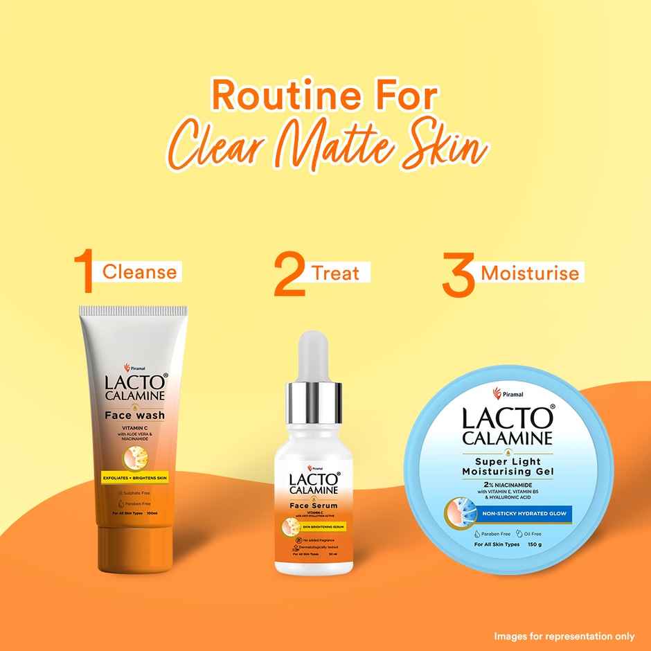 Lacto Calamine Vitamin C Serum Skin Brightening Serum With Pollushield, Vitamin E, B3 And B5