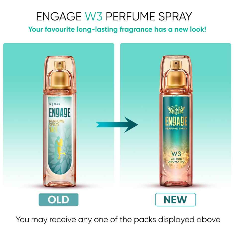 Engage W3 Perfume for Women, Citrus and Floral Fragrance Scent