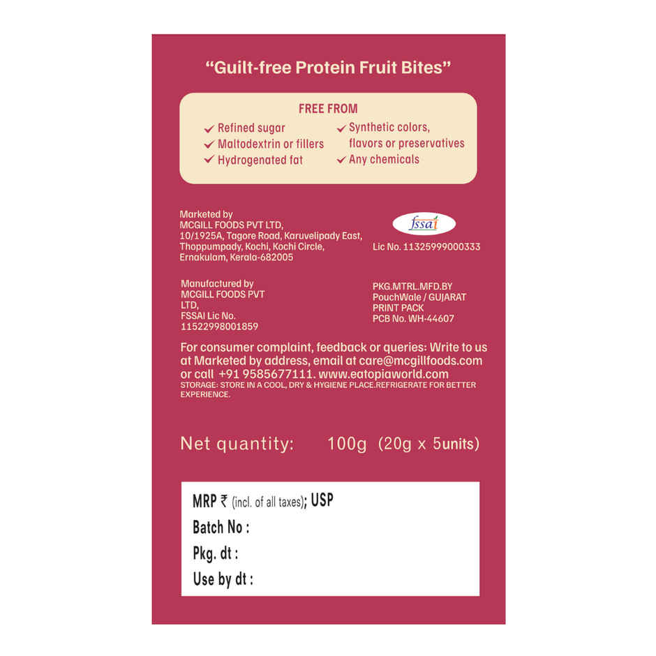 Eatopia Dates & Nuts Protein Fruit Bites | 14g Protein