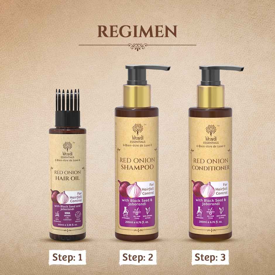 Khadi Essentials Red Onion & Black Seed Oil Hair Growth Oil For Stronger & Shiny Hair