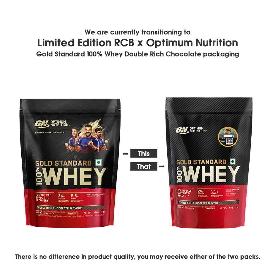 Optimum Nutrition (ON) Whey Gold Standard Powder Double Rich Chocolate1 lb Combo