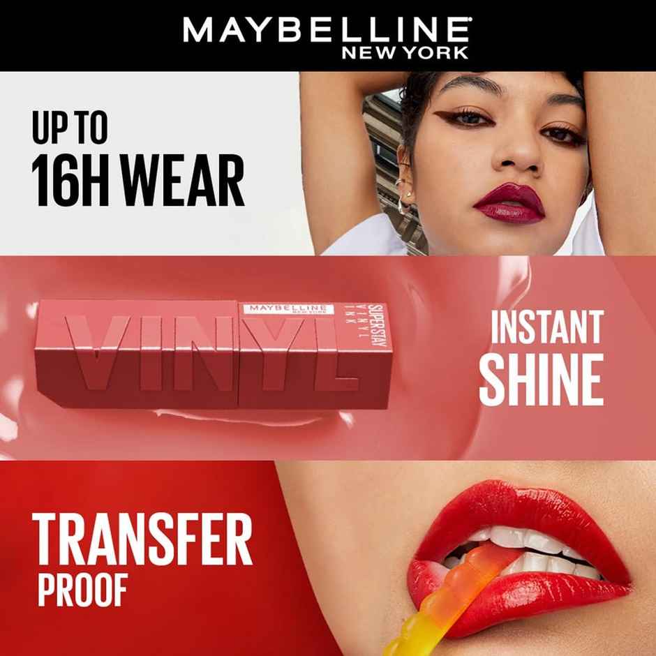 Maybelline Superstay Vinyl Ink Liquid Lipstick | Extra | 16 HRs | Enriched With Vitamin E & Aloe