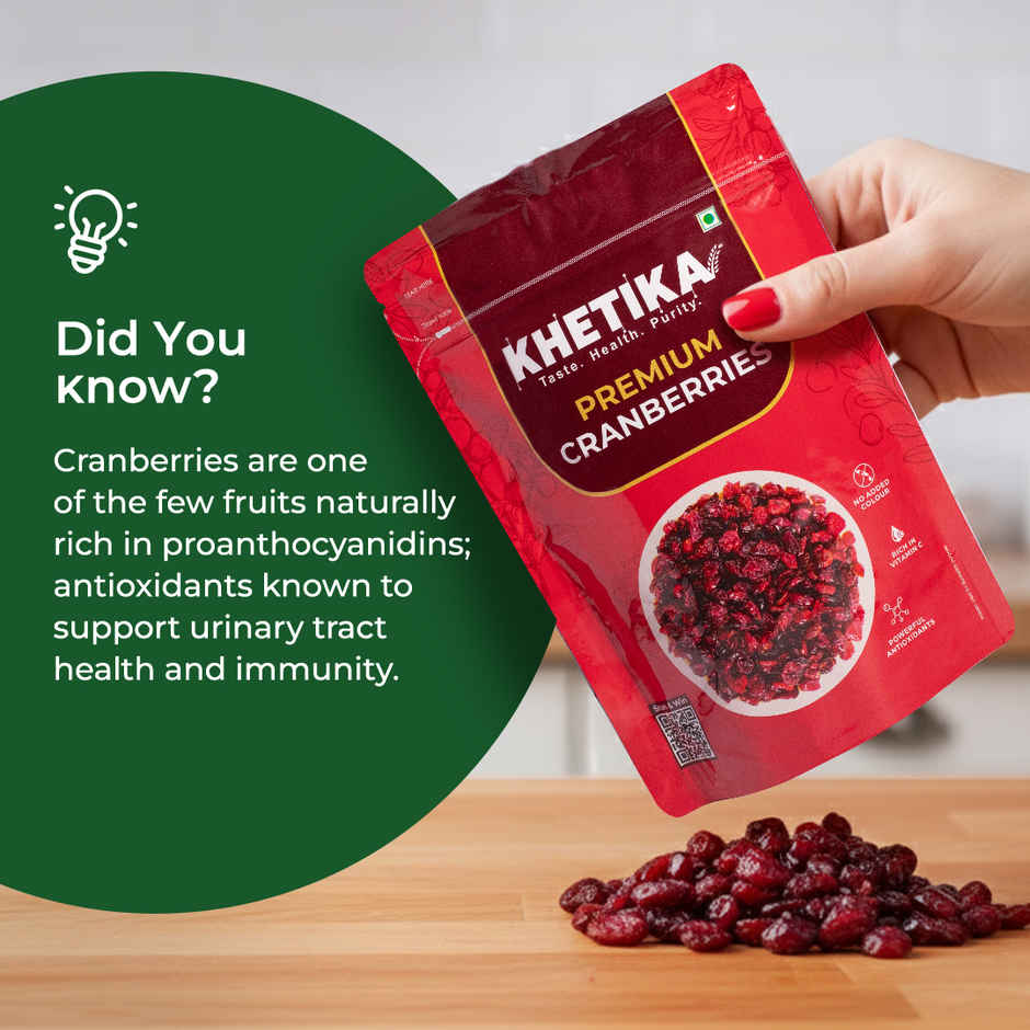 Khetika Dried Cranberry | High Nutrient & Antioxidant | No Added Preservatives