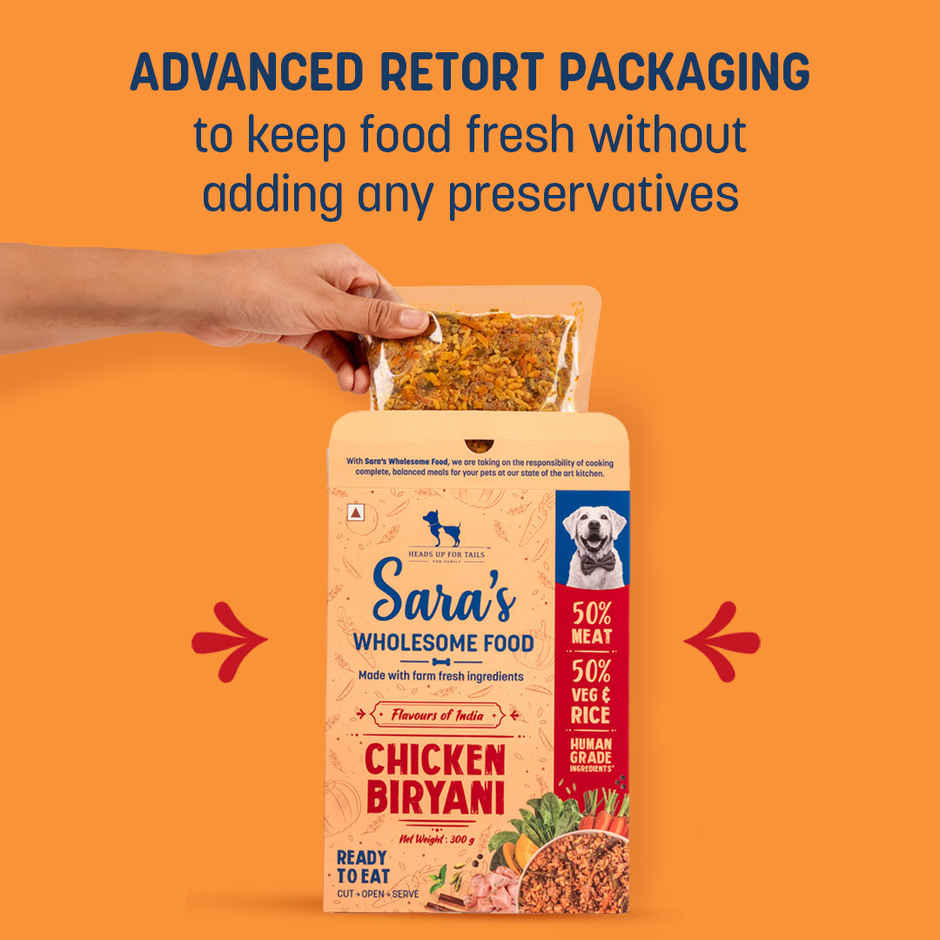 HUFT Sara's Wholesome Food Chicken Biryani Dog Food Pack