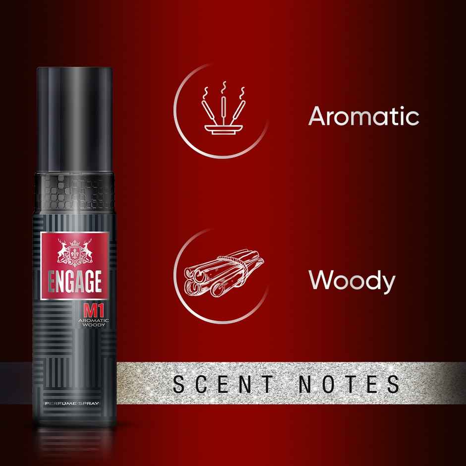 Engage M1 Perfume Spray for Men | Citrus & Woody | 24 hr Freshness | Long Lasting
