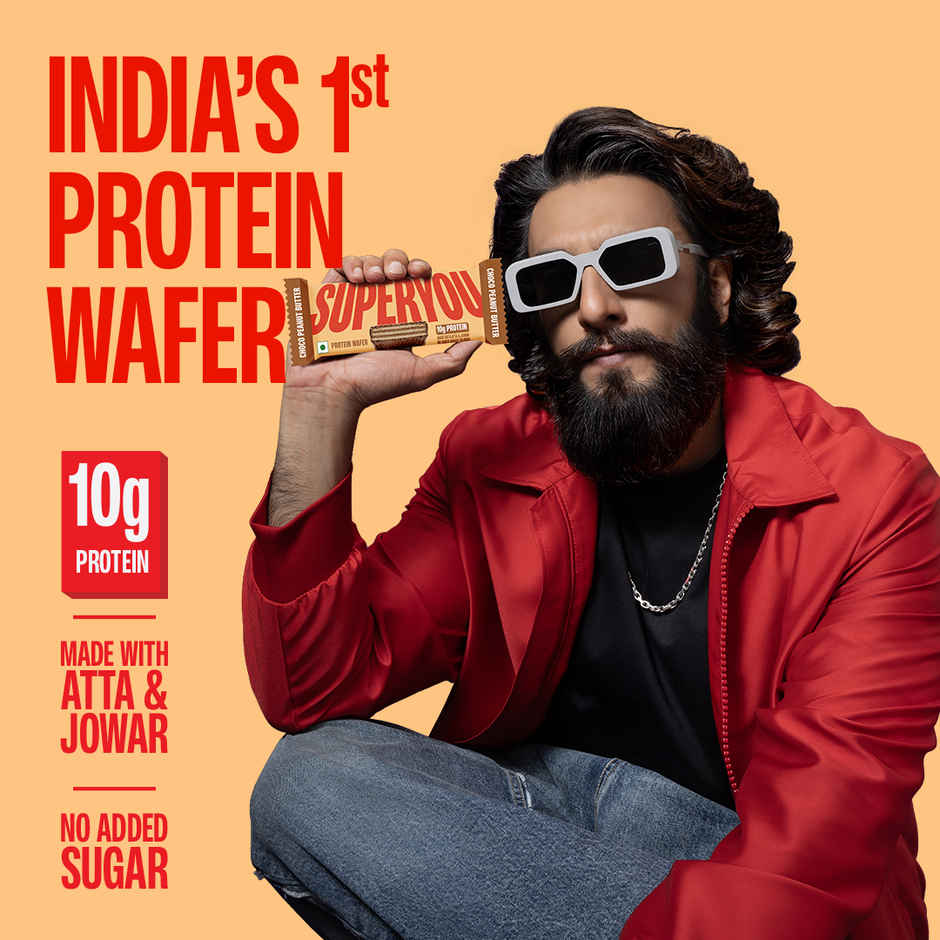 SuperYou 10g Protein Wafer Bar - Choco Peanut Butter (Made with Atta & Jowar. No Added Sugar.)