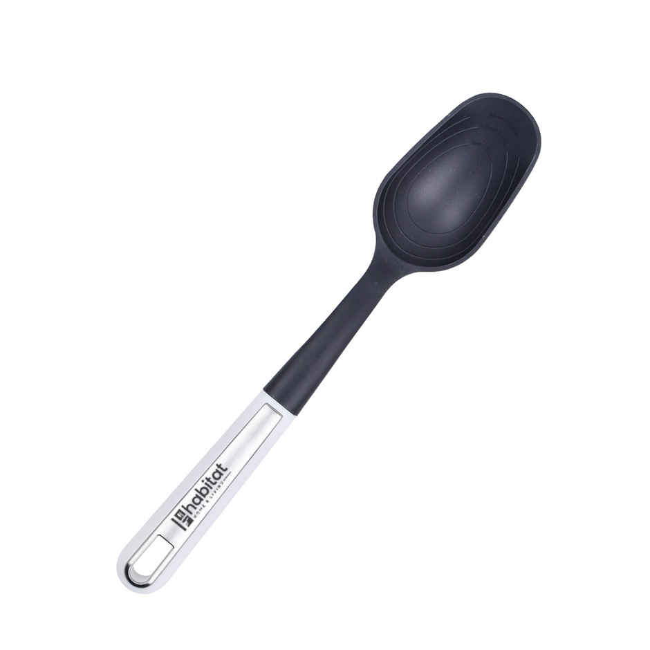 Habitat Premium Nylon Solid Regular Spoon | Elegant Functionality | Hanging Loop | Dish Washer Safe