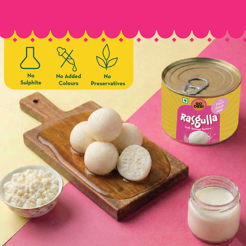 GO DESi Rasgulla Mini | With Farm Fresh Milk | Ready to Eat