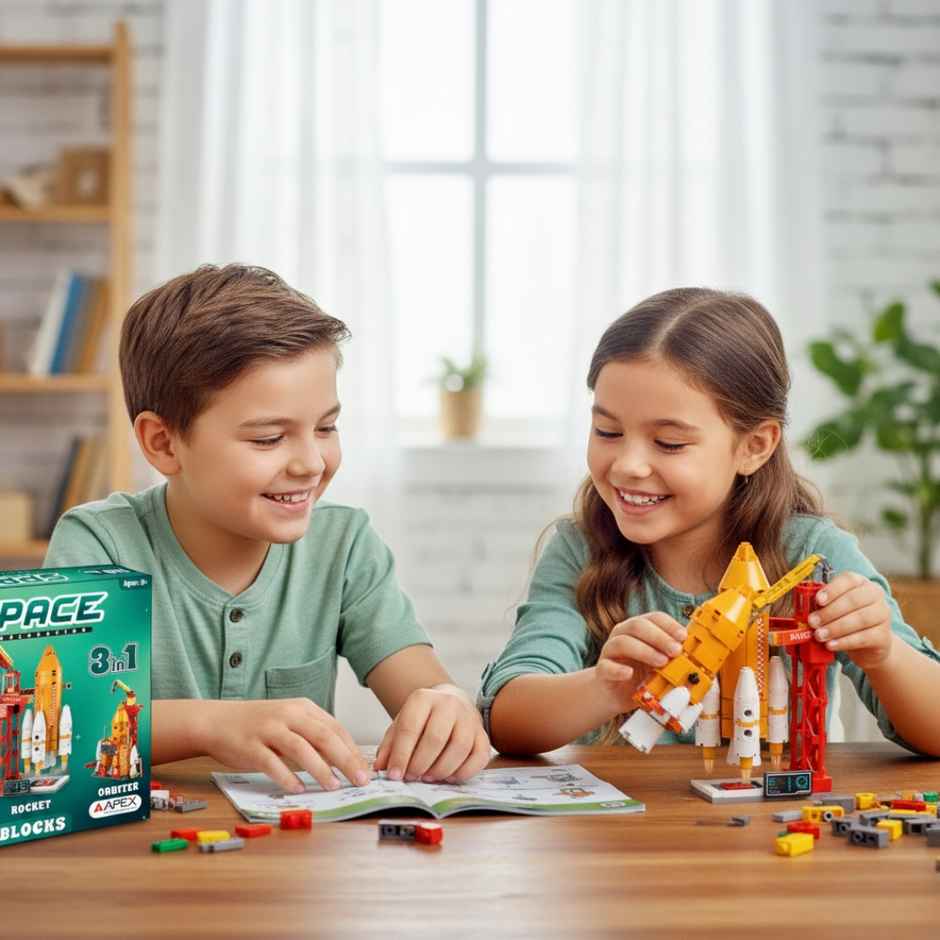 Apex Space Building Blocks 119 Pieces | 3-in-1 Rocket Set | STEM Toy