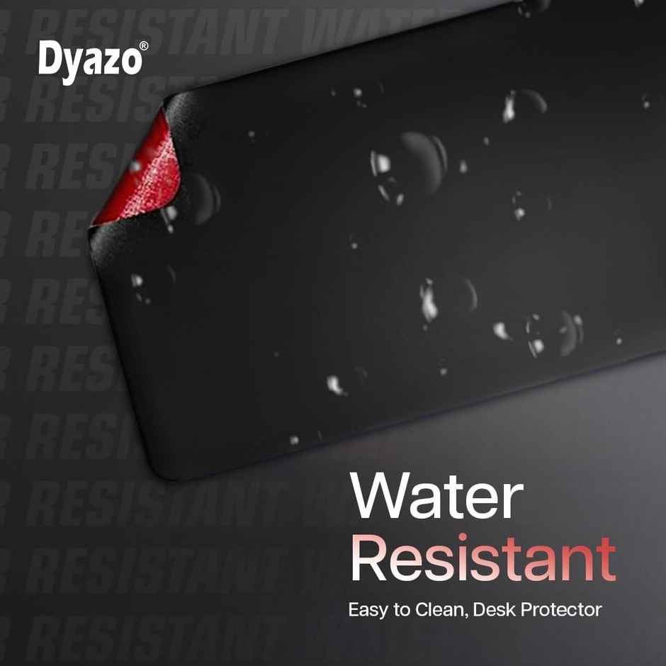 Dyazo PU Leather Desk Mat - Dual-Sided Waterproof Mouse Pad - 600 x 350mm - Black Red