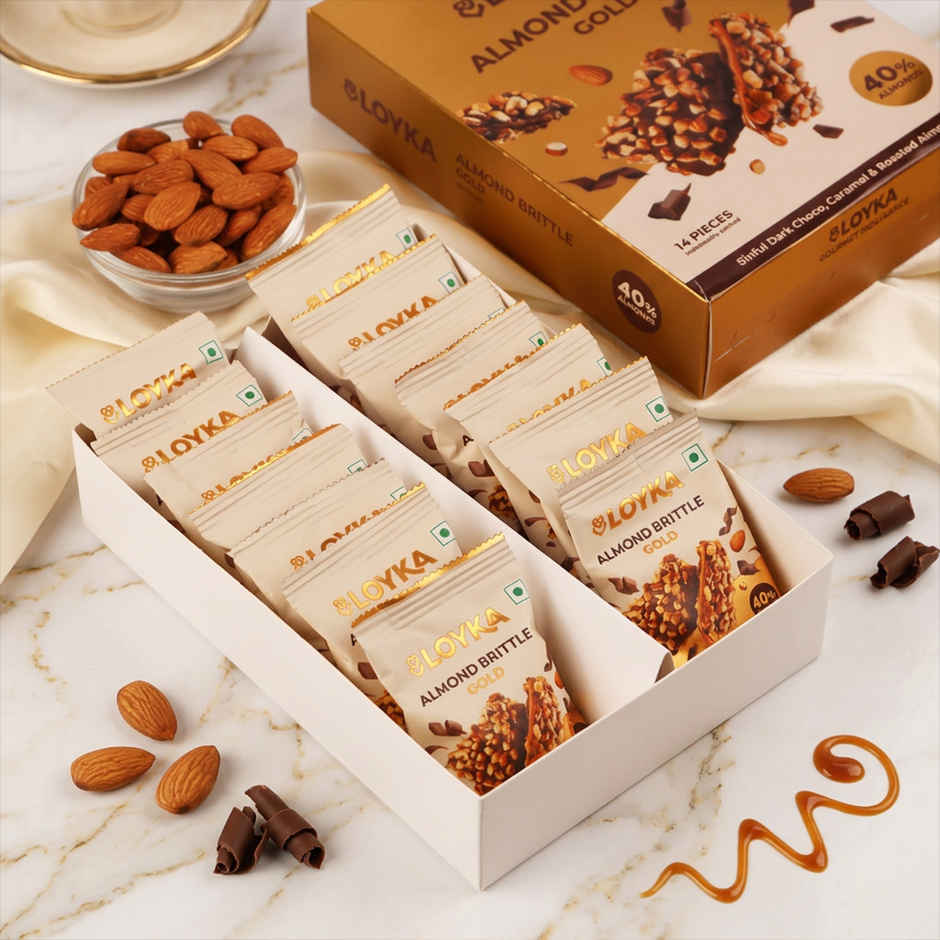 Loyka Almond Brittle Gold Chocolate Box | 203 G