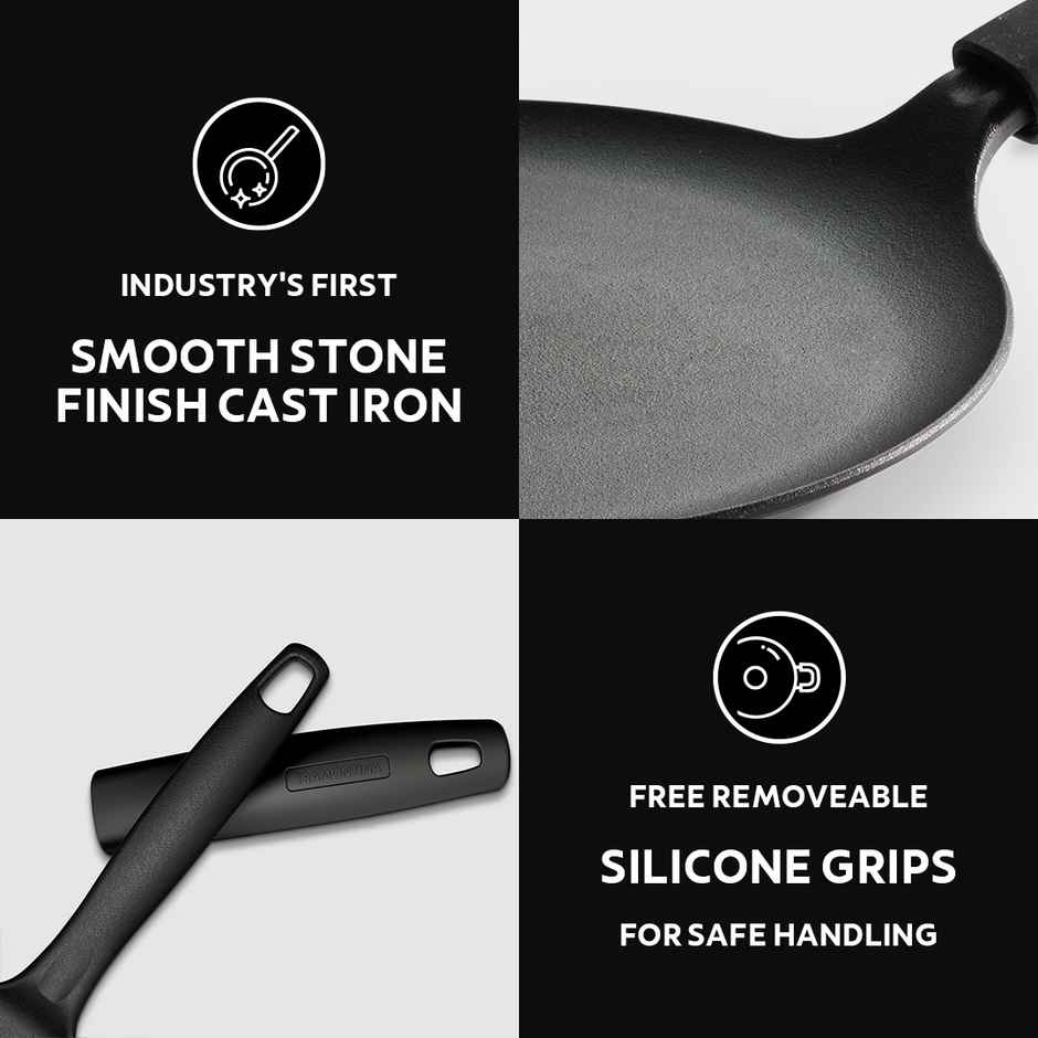 Tramontina Titanex Cast Iron Dosa Tawa | 24 cm | Induction Compatible