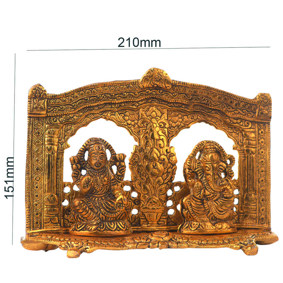 Laxmi,Ganesh Idol Mehrab Design in Gold Polish | Devnidhi